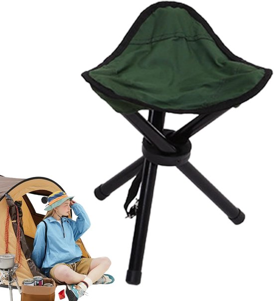 Klapphocker – Tragbarer Stuhl – Für Outdoor-aktivitäten – Dreieckiges Design – 38 X 10 Cm – Grün