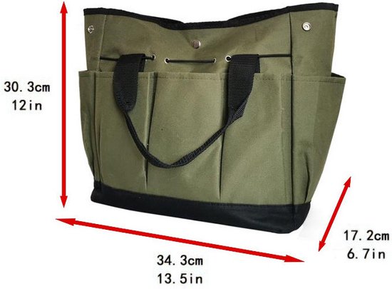 Gartengerätetasche Mit 8 Innen Und Außentaschen 34 3 X 17 2 X 30 3 Cm Oxford 600d Oxford 210d Grün Aufbewahrungstasche Für Gartengeräte Großes 34,3