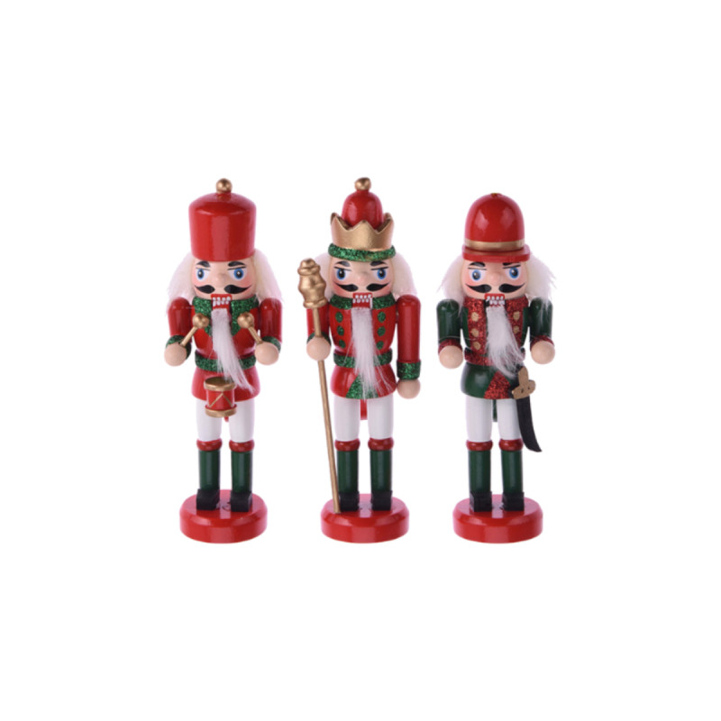 Holz-nussknacker Figurine 4x3x12,5cm, Set Mit 3 Stück