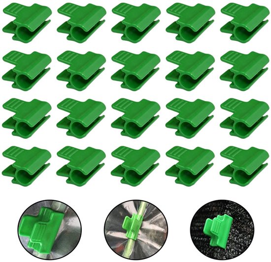 20 Gewächshausclips – 11 Mm – Grün – Kunststofffolienclips – Ausführung A