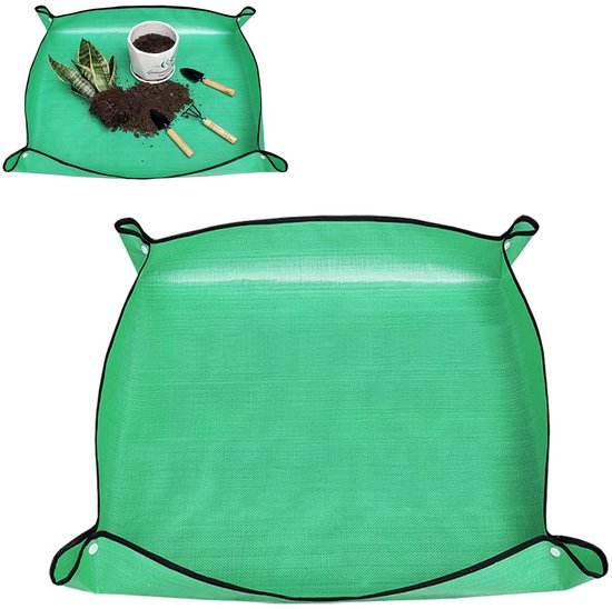 Mttproducts – Gartenmatte – Umtopfen Von Pflanzen – Wasserdicht Und Faltbar – 66 X 66 Cm – Geeignet Für Zimmerpflanzen – Grüne Gartenmatte