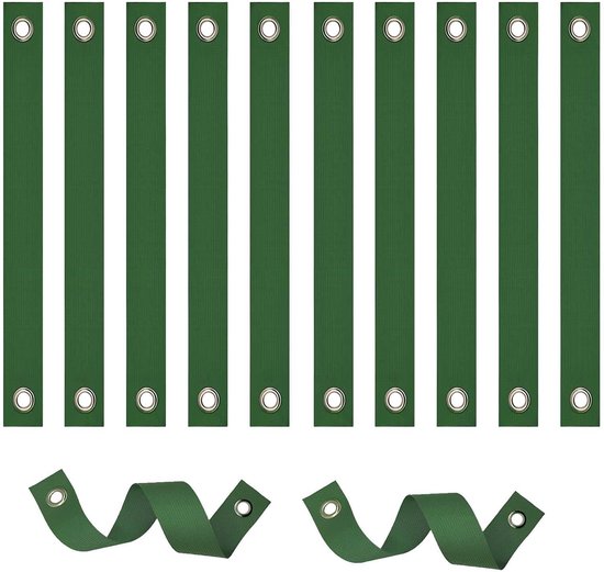 Mttproducts Baumstützbänder 12 Stück Strapazierfähiges Grünes Nylon Verstellbare Wetterfeste Bänder Durchstecklöcher Flexibel Und Langlebig