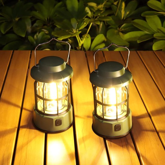 Grüne, Batteriebetriebene Campinglampen, 2er-pack, Dimmbar, Tragbar, Wasserdicht (ipx4), Geeignet Für Camping, Stromausfälle Und Notfälle.