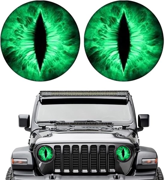Autoaufkleber „beast Eyes“ Scheinwerferaufkleber – Grün