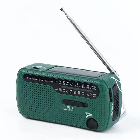 Solarbetriebene Handkurbel-camping-led-taschenlampe Mit Am/fm-radio (sw1/sw2), Mehrband-notfallradio Für Camping Bei Winterstürmen Und Notfällen Im Freien, Grün (grün)