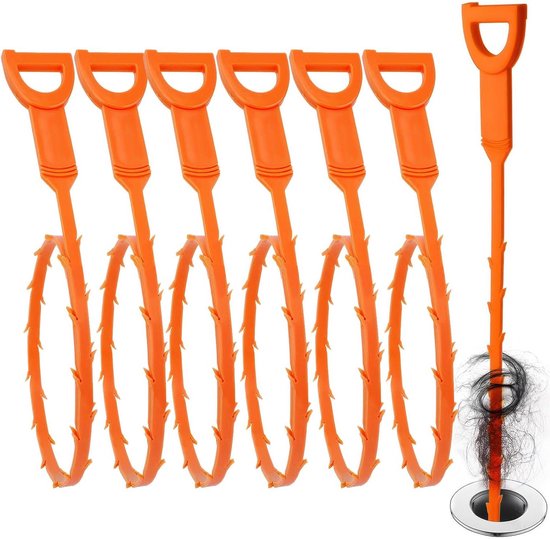 Abflussreiniger-set Mit 64 Cm Langem Abflussschlauch Und Drehgriff – 6-teilig