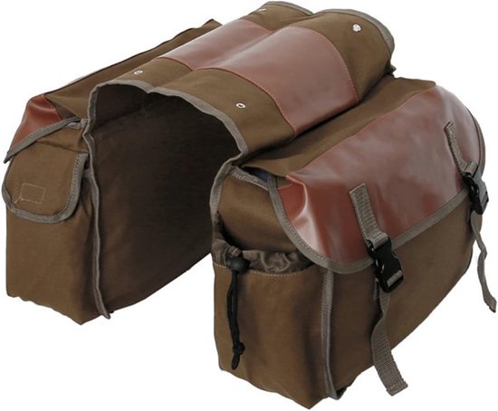 Wasserdichte Motorrad-seitentaschen Aus Canvas – Khaki – 36 Liter