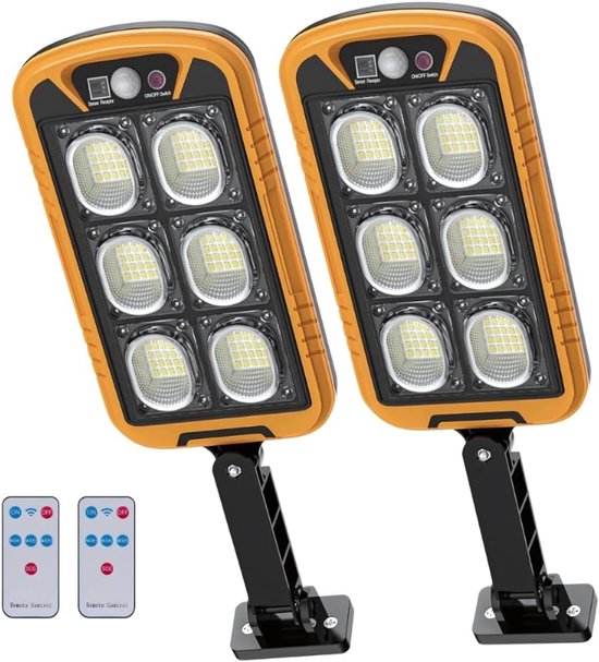 2er-pack Solar-led-flutlicht Für Den Außenbereich 2400 Mah 4500 Lm Leistungsstarke Solarbetriebene Fernbedienung Mit Solarpanel Und Geeignet Für