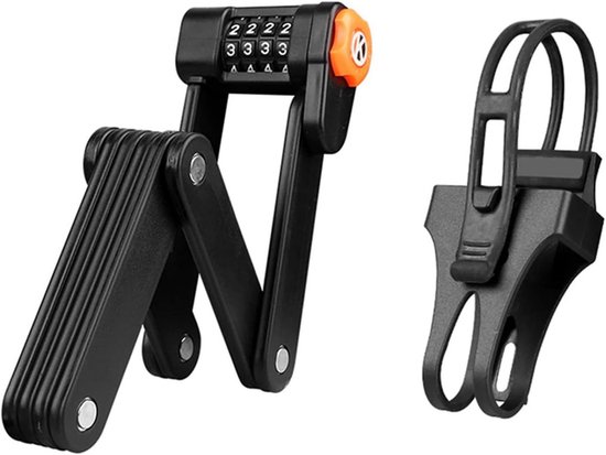 Faltschloss – Fahrradschloss – 4-stelliges Stahl-zahlenschloss – 8 Scharniere – 85 Cm Lang – Für Alle Fahrradtypen – Auch Für Fatbikes