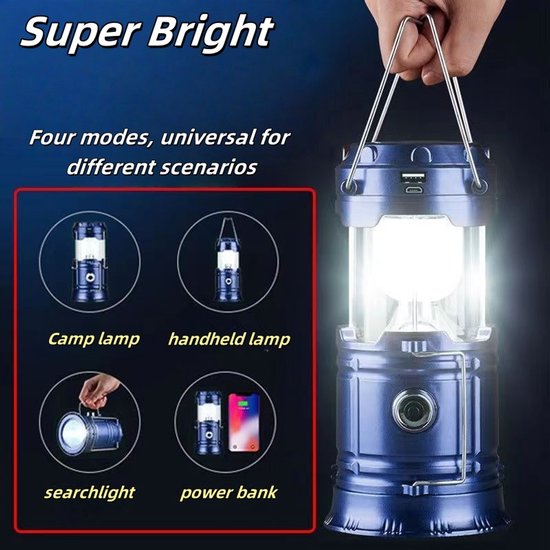 Solarbetriebene Campinglampe Tragbare Teleskopierbare Und Per Usb Aufladbare Taschenlampe Notfall-hängelampe Wasserdichte Außenlampe Geeignet Für
