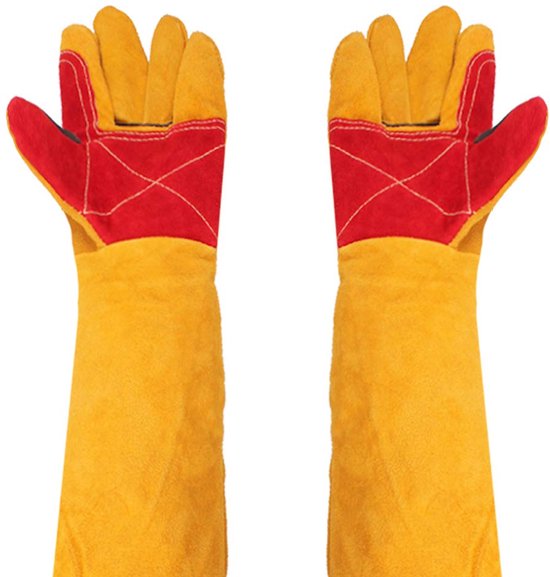 61 Cm Dicke Schweißerhandschuhe Aus Leder – Extra Lange Ärmel, Hitzebeständig, Geeignet Für Inspektions- Und Gartenarbeiten