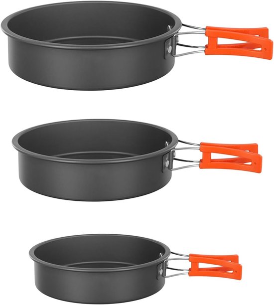 Camping-bratpfannen-set – 15,5 / 18 / 20 Cm – 3-teilig