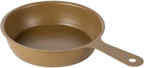 13 Cm Camping-bratpfanne Aus Edelstahl 304 Mit Antihaftbeschichtung, Mit Flachem Griff, Khaki, Geeignet Für Outdoor Und Küche