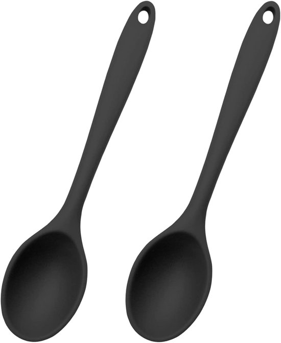 2 Teilig Löffel Kochlöffel Silikonlöffel Rührlöffel Antihaftbeschichtung Hitzebeständig Servierlöffel Saucenlöffel Küchenutensil Spülmaschinenfes