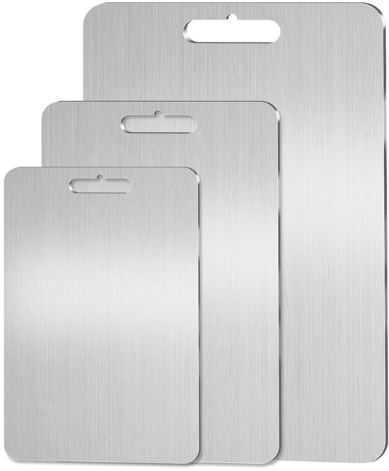 3-teiliges Schneidebrett-set Aus Titan Edelstahl 304 Hochwertige Titan-schneidebretter 2025 Für Küche Outdoor Camping Und Wandern 29 X 20 Cm 34 X 39