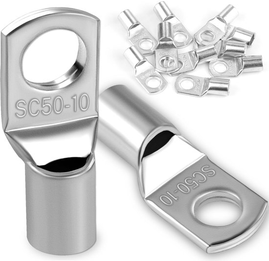 10 Rohrklemmen À 50 Mm², M10 Ringklemmen, Ring-crimpklemmen, Crimpklemmen