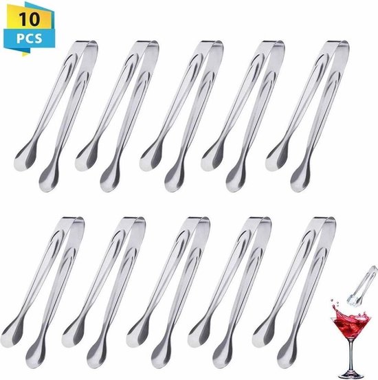 10-teiliges Zangenset, Geeignet Für Schokoriegel, Eiszangenset Aus Edelstahl, Bonbonzange, Mini-essbesteckzange, Geeignet Für Hochzeiten Und Partys.