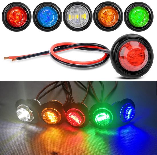 Set Mit 10 Wasserdichten 12-v-led-navigationslichtern – Rot/gelb/blau/grün/weiß, Energieklasse E