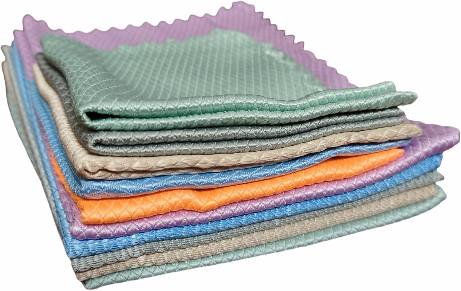 Set Mit 10 Super Saugfähigen, Fusselfreien Mikrofasertüchern Für Fenster, Geschirr, Tassen Und Küchenoberflächen – 25 X 25 Cm Und 30 X 40 Cm