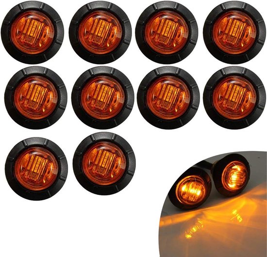 Packung Mit 10 3 4-zoll-led-rückblinkern Geeignet Für Lkws Anhänger Kabinenschilder Wohnmobilschilder Led-lichtleisten Für Boote 12v-bremslichter