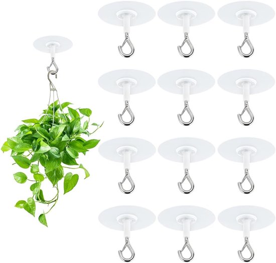 12 Selbstklebende Deckenhaken Stabile Edelstahl-ösenhaken Ohne Bohren Runde Wasserfeste Wandhaken Für Den Außenbereich Ideal Zum Aufhängen Von In