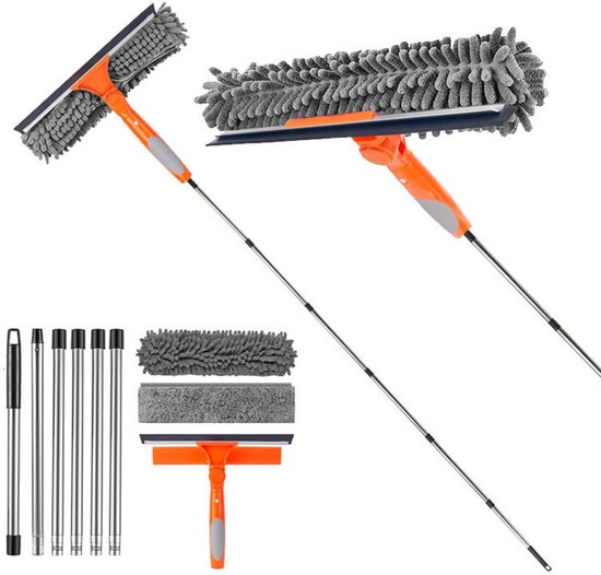 2-in-1 Profi-fensterwischer Mit Teleskopstiel – 240 Cm