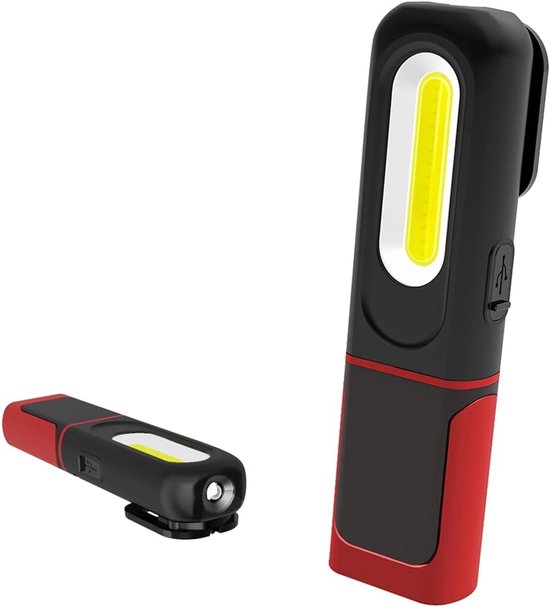 Wiederaufladbare Led-arbeitsleuchte – 2-in-1, 360° Drehbar, 5-w-cob-led, Magnet Und Haken