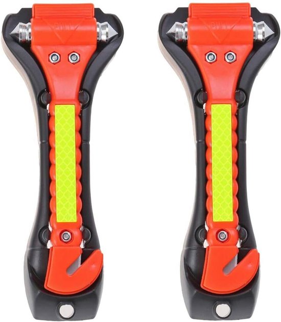 2-teiliger Auto-nothammer – Glasbrecher Und Gurtschneider – Orange