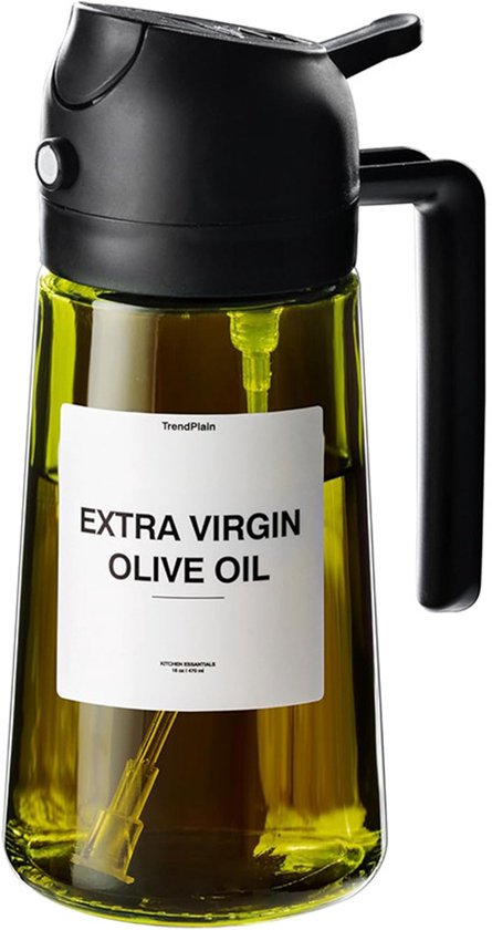 Ölspray Und -spender – 470 Ml, Lichtbeständiges Glas, Für Küche, Heißluftfritteuse, Salat, Grill