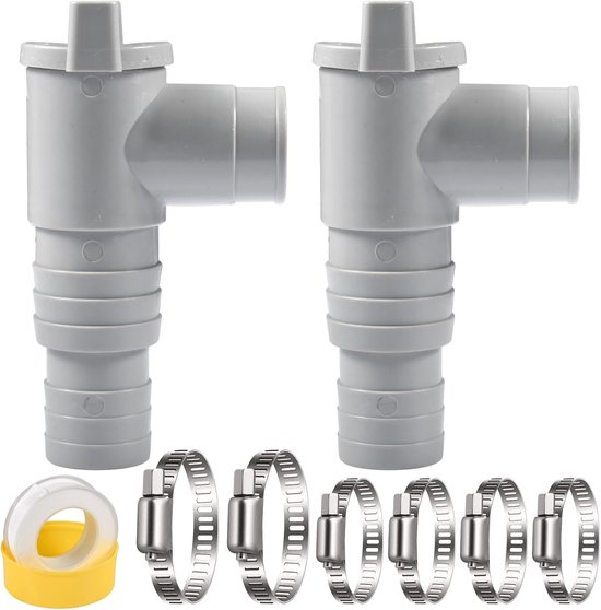 Absperrventil – 2 Stück, 32 Mm, Mit 6 Klemmen, Kolbenventil, Schwimmbadwartung
