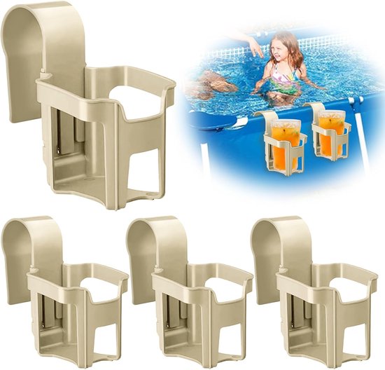 4er-pack Poolbecherhalter Kunststoffbefestigung Poolzubehör Becherhalter Multifunktionaler Wasserbecher-hängehalter Poolzubehör Für Die Meisten