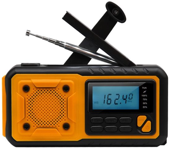Solarbetriebenes Kurbelradio Für Notfälle - Tragbares Radio - 5000 Mah - Vier Leistungsmodi - Am/fm-sw-multibandradio, Led-leseleuchte, Taschenlampe, Powerbank.
