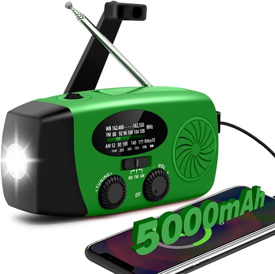 Notradio Tragbares Notradio Solarbetriebenes Handradio Mit 6000 Mah Am Fm Noaa 1 W 4 Modi Kopfhöreranschluss Led-taschenlampe Sos-alarm Geeignet