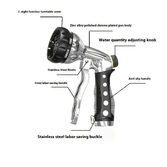 Gartenschlauch, Wasserpistole, Sprühdüse, Gartenarbeit, Haushalt, Wasserpistole Mit 7 Funktionen, Autowäsche