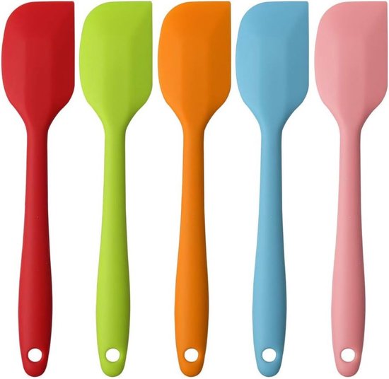 5 Silikonspatel 260 C Hitzebeständige Gummispatel Antihaftbeschichtete Backschaber Küchenhelfer Aus Silikon Zum Kochen Backen Und Rühren 21 Cm 8