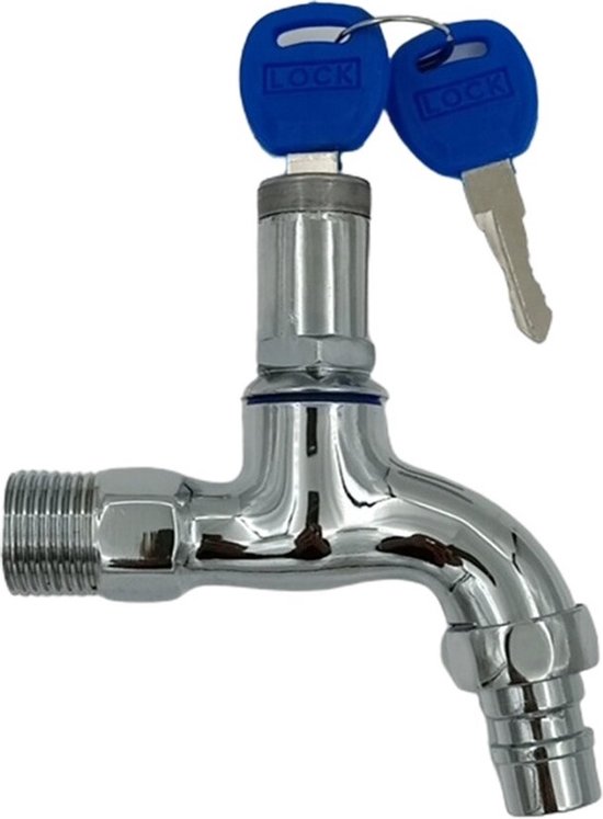 Wassersicherer Wasserhahn 1 2 Wasserhahn Außenwasserhahn Mit Schloss Außenwasserhahn Mit Schloss Länge 10 Cm Inklusive 2 Schlüsseln 1 2 Und Stahl