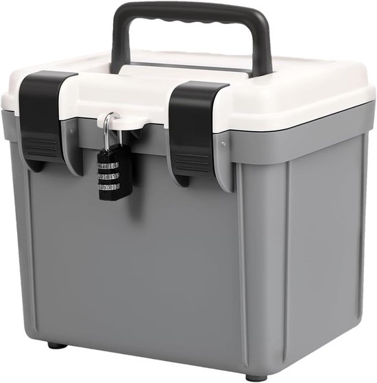 Abschließbare Aufbewahrungsbox, Tragbarer Sicherheitsorganizer, 21,5 X 19 X 18 Cm / 8,46 X 7,48 X 7,09 Zoll, Großes Fassungsvermögen, Aktenschrank