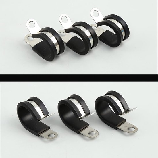 10 Stück 40 Mm Kabelschellen, Gummi, P-clips, Schlauchschellen, Rohrschellen, Kabelschellen, Edelstahl-set, Metalldraht, Kabelschellen-set