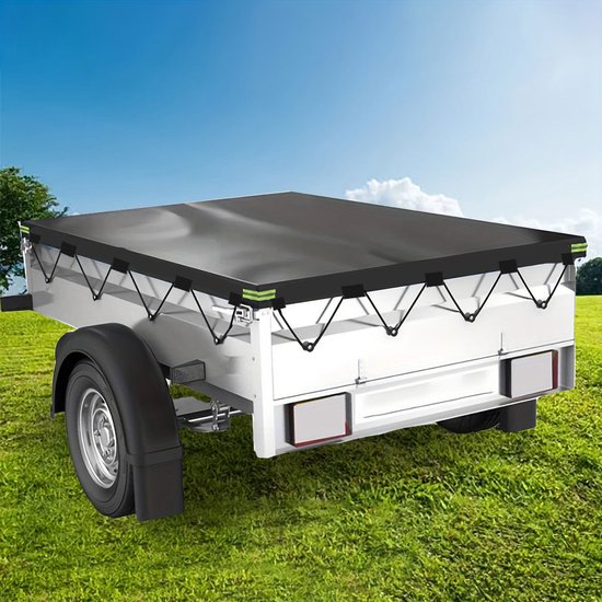 Flache Anhängerplane 214 X 122 X 13 Cm Geeignet Für Anhänger Mit Seil Verstärktes Oxford-material Wasserdicht Winddicht Reißfest Passende Für