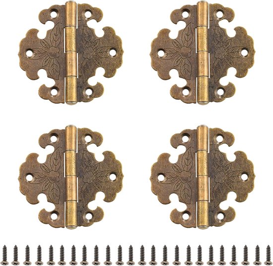 4 Antike Scharniere – Mini-scharniere – Vintage-bronzescharniere Zur Verzierung Von Holzschranktüren – Bücherregalen