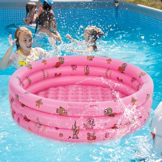 Aufblasbares Kinderbecken Ø 100 Cm Für Den Sommer, Ideal Für Kinder Und Gartenspaß