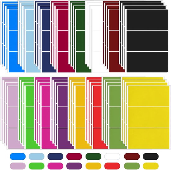 320 Rechteckige Farbetiketten Aufkleber 6 5 X 10 5 Cm 16 Verschiedene Farben Inventaretiketten Namensetiketten Animierte Etiketten Farbige Fürs 6,5