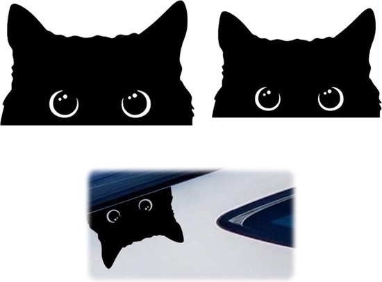 Niedliche Katzen Autoaufkleber Reflektierende Vinylfolie Selbstklebend Witzig 2 Stück