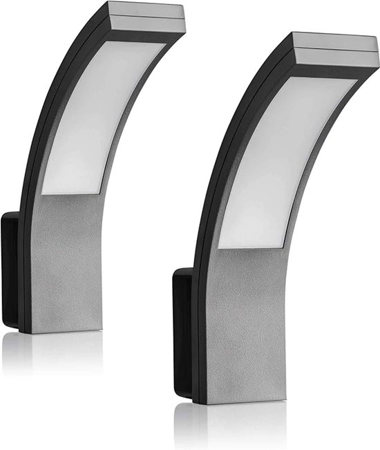 Gartenwandleuchten – Led-außenwandbeleuchtung – 2er-set – Anthrazitfarbene Außenbeleuchtung, 12 W, 1100 Lm, 5800 K – Schutzart Ip65 – 240 X 80 X 60 Mm