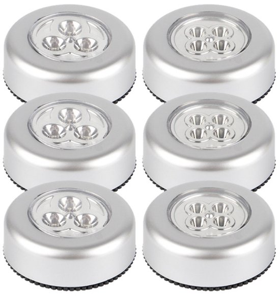 Led-berührungsleuchte – Batteriebetrieben – Selbstklebend – Für Schränke, Vorratskammern Und Vitrinen – 6er-set