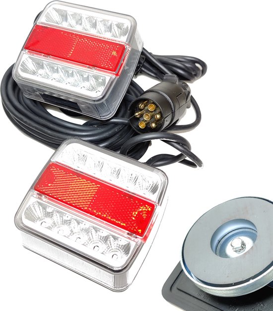 14-led-magnetbeleuchtungsset Für Anhänger Oder Fahrradträger Mit 12 M Kabel