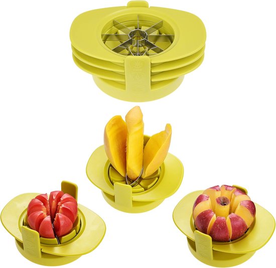 Apfel Tomaten Mangoschneider 3-teiliges Set Stabiler Standfuß Hält Gemüse Obst Sicher An Ort Und Stelle Und Sorgt Für Ordnung Rasiermesserscharfe