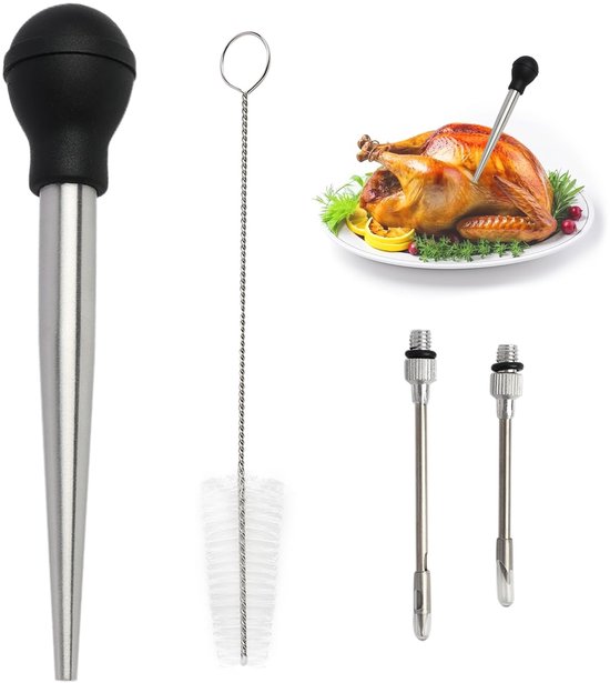 Dailygoods Marinadeninjektor Aus Edelstahl Mit 2 Nadeln