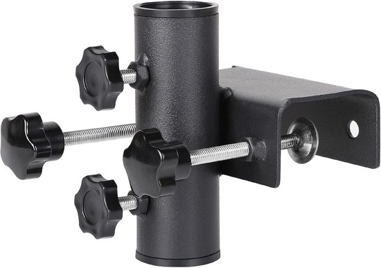 Quadratischer Schirmhalter Für Geländer, Schirmklemme Für Schirmstangen Ø 25–38 Mm, Maximale Klemmlänge 61 Mm