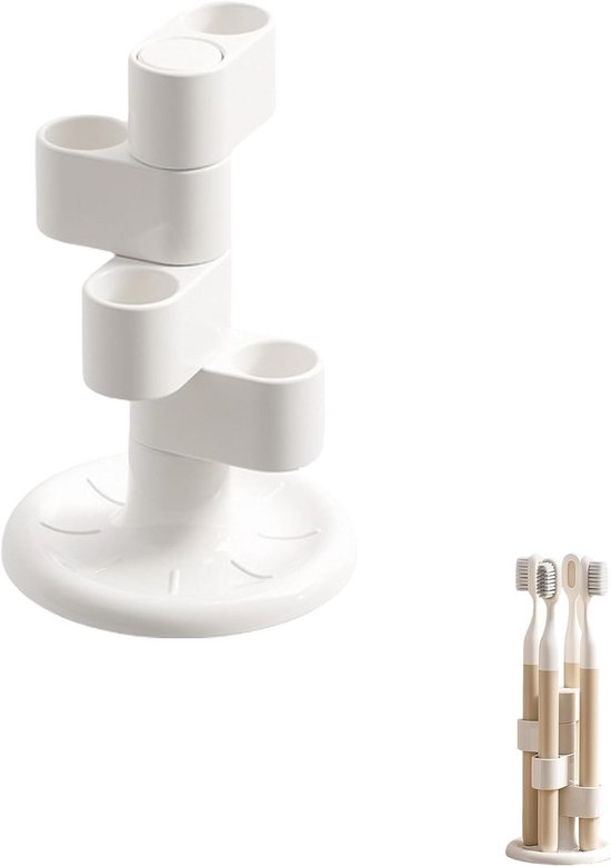 360° Drehbarer Aufbewahrungshalter Für Zahnbürsten, Make-up-pinsel Und Stifte – Multifunktionaler Badezimmer-organizer